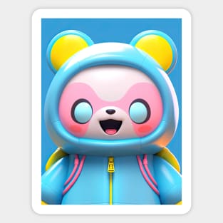 AKBLM - D.POOL MASK KUMA LOVES SUPERHEROS | CUTE 3D ANIME 302D CREATURE Sticker